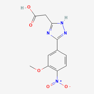 molecular formula C11H10N4O5 B8668454 [3-(3-Methoxy-4-nitrophenyl)-1H-1,2,4-triazol-5-yl]acetic acid CAS No. 648917-53-7