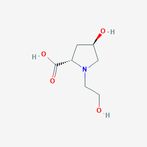 molecular formula C7H13NO4 B8668568 (2S,4R)-4-hydroxy-1-(2-hydroxyethyl)pyrrolidine-2-carboxylic acid 