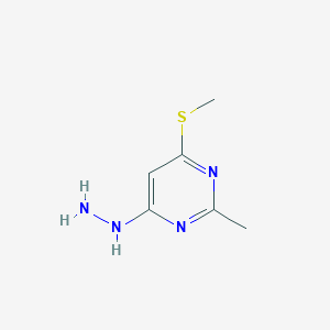 molecular formula C6H10N4S B8668582 4-Hydrazino-2-methyl-6-methylthiopyrimidine CAS No. 99469-78-0