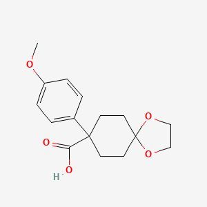 molecular formula C16H20O5 B8668587 1,4-Dioxaspiro[4.5]decane-8-carboxylic acid, 8-(4-methoxyphenyl)- CAS No. 56327-04-9