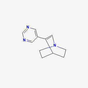 molecular formula C11H13N3 B8668649 1-Azabicyclo[2.2.2]oct-2-ene, 3-(5-pyrimidinyl)- CAS No. 137696-81-2