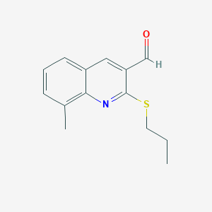 molecular formula C14H15NOS B8668729 8-Methyl-2-(propylsulfanyl)quinoline-3-carbaldehyde CAS No. 920494-64-0
