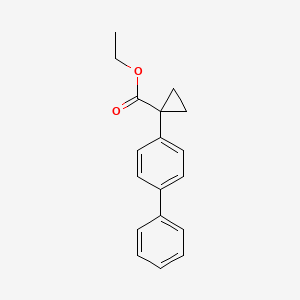 molecular formula C18H18O2 B8668781 Ethyl 1-([1,1'-biphenyl]-4-yl)cyclopropanecarboxylate 