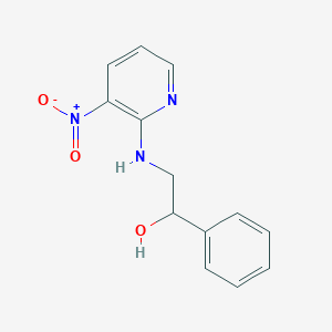 molecular formula C13H13N3O3 B8668785 alpha-[(3-Nitro-2-pyridinylamino)methyl]benzenemethanol 