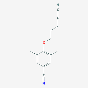molecular formula C14H15NO B8668806 Benzonitrile, 3,5-dimethyl-4-(4-pentynyloxy)- CAS No. 134472-29-0