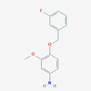 molecular formula C14H14FNO2 B8668821 3-Methoxy-4-[(3-fluorobenzyl)oxy]aniline 