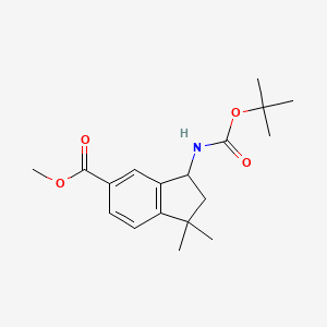 Methyl 3-((tert-butoxycarbonyl)amino)-1,1-dimethyl-2,3-dihydro-1H-indene-5-carboxylate