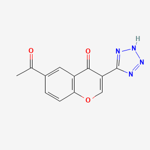 molecular formula C12H8N4O3 B8668893 6-Acetyl-3-(2H-tetrazol-5-yl)-4H-1-benzopyran-4-one CAS No. 61776-52-1