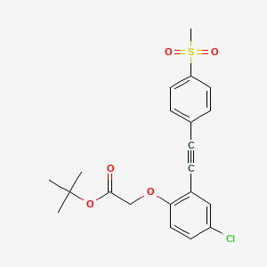 molecular formula C21H21ClO5S B8668934 Tert-butyl(4-chloro-2-{[4-(methylsulfonyl)phenyl]ethynyl}phenoxy)acetate 