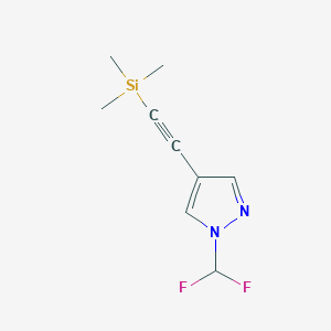 molecular formula C9H12F2N2Si B8668959 1H-Pyrazole, 1-(difluoromethyl)-4-[2-(trimethylsilyl)ethynyl]- 