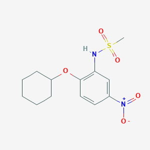 molecular formula C13H18N2O5S B8669049 N-(2-cyclohexyloxy-5-nitrophenyl)methanesulfonamide 