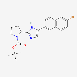 molecular formula C22H24BrN3O2 B8669133 2-[5-(6-Bromo-naphthalen-2-yl)-1H-imidazol-2-yl]-pyrrolidine-1-carboxylic acid tert-butyl ester 