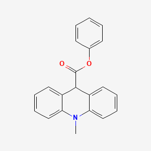 molecular formula C21H17NO2 B8669217 9-Acridinecarboxylic acid, 9,10-dihydro-10-methyl-, phenyl ester CAS No. 161006-09-3