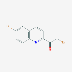 molecular formula C11H7Br2NO B8669245 2-Bromo-1-(6-bromoquinolin-2-yl)ethanone 