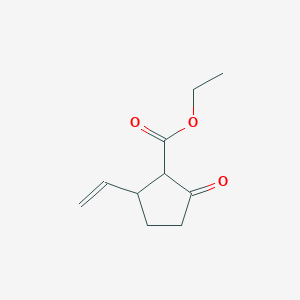 molecular formula C10H14O3 B8669298 Ethyl 2-ethenyl-5-oxocyclopentane-1-carboxylate CAS No. 67695-10-7