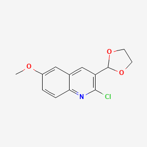molecular formula C13H12ClNO3 B8669300 2-Chloro-3-(1,3-dioxolan-2-yl)-6-methoxyquinoline 