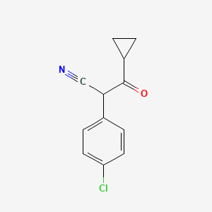 molecular formula C12H10ClNO B8669375 2-(4-Chlorophenyl)-3-cyclopropyl-3-oxopropanenitrile 