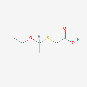 molecular formula C6H12O3S B8669440 Acetic acid, [(1-ethoxyethyl)thio]- CAS No. 125488-65-5