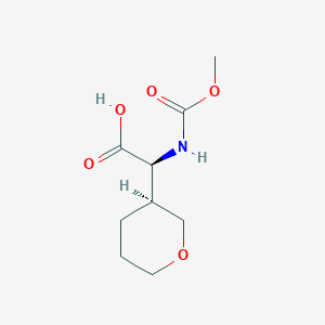 molecular formula C9H15NO5 B8669547 (S)-2-((Methoxycarbonyl)amino)-2-((S)-tetrahydro-2H-pyran-3-yl)acetic acid 