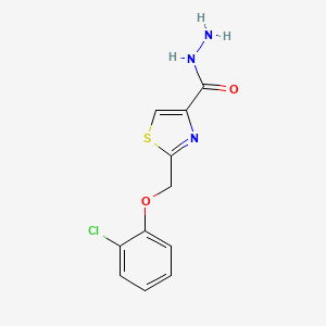 molecular formula C11H10ClN3O2S B8669655 2-[(2-Chlorophenoxy)methyl]-1,3-thiazole-4-carbohydrazide 
