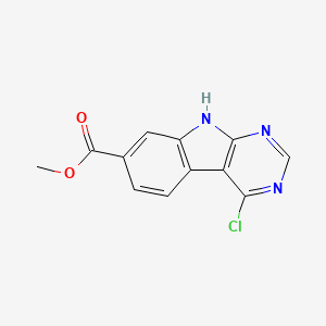 molecular formula C12H8ClN3O2 B8669667 methyl 4-chloro-9H-pyrimido[4,5-b]indole-7-carboxylate 
