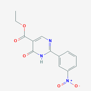 molecular formula C13H11N3O5 B8669733 Ethyl 4-hydroxy-2-(3'-nitrophenyl)pyrimidine-5-carboxylate 