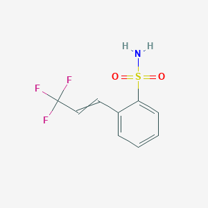 molecular formula C9H8F3NO2S B8669828 Benzenesulfonamide, 2-(3,3,3-trifluoro-1-propenyl)- CAS No. 90300-44-0