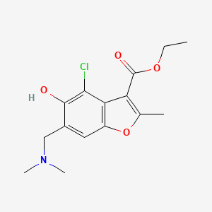molecular formula C15H18ClNO4 B8669887 Ethyl 4-chloro-6-[(dimethylamino)methyl]-5-hydroxy-2-methyl-1-benzofuran-3-carboxylate 