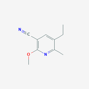 molecular formula C10H12N2O B8669919 5-ethyl-2-methoxy-6-methylpyridine-3-carbonitrile 