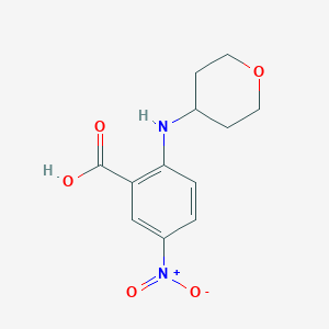 molecular formula C12H14N2O5 B8670011 5-nitro-2-(tetrahydro-2H-pyran-4-ylamino)benzoic acid 