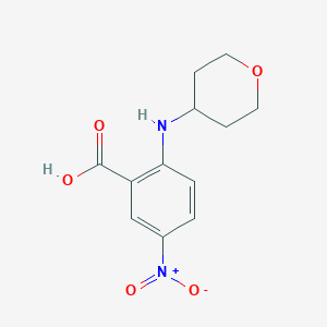 molecular formula C12H14N2O5 B8670011 5-nitro-2-(oxan-4-ylamino)benzoic acid 