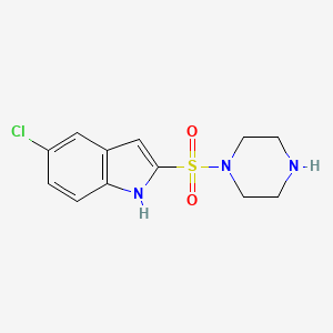 molecular formula C12H14ClN3O2S B8670068 5-chloro-2-(piperazine-1-sulfonyl)-1H-indole CAS No. 249292-34-0
