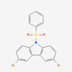 molecular formula C18H11Br2NO2S B8670160 3,6-dibromo-9-(phenylsulfonyl)-9H-carbazole 