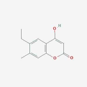 molecular formula C12H12O3 B8670262 6-Ethyl-4-hydroxy-7-methyl-2H-1-benzopyran-2-one CAS No. 55004-78-9