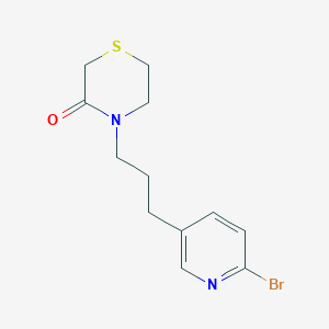 molecular formula C12H15BrN2OS B8670329 4-[3-(6-Bromopyridin-3-yl)propyl]thiomorpholin-3-one CAS No. 918145-49-0