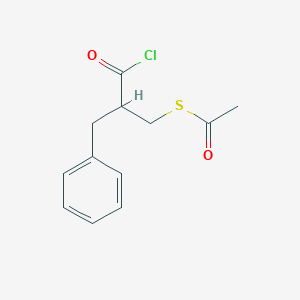 molecular formula C12H13ClO2S B8670353 2-Acetylthiomethyl-3-phenyl-propionyl chloride CAS No. 65444-05-5