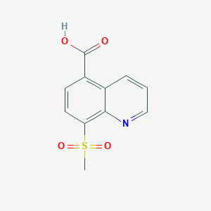 molecular formula C11H9NO4S B8670375 8-Methylsulfonyl-5-quinolinecarboxylic acid 