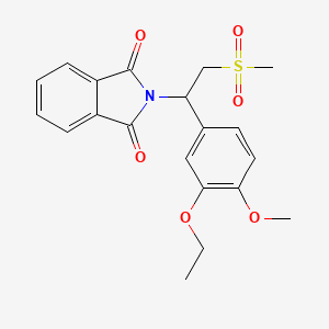 molecular formula C20H21NO6S B8670502 1H-Isoindole-1,3(2H)-dione, 2-[1-(3-ethoxy-4-Methoxyphenyl)-2-(Methylsulfonyl)ethyl]- 
