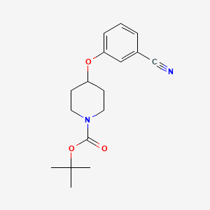 molecular formula C17H22N2O3 B8670561 Tert-butyl 4-(3-cyanophenoxy)piperidine-1-carboxylate 