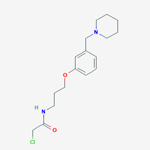 molecular formula C17H25ClN2O2 B8670708 Acetamide, 2-chloro-N-[3-[3-(1-piperidinylmethyl)phenoxy]propyl]- CAS No. 108441-34-5