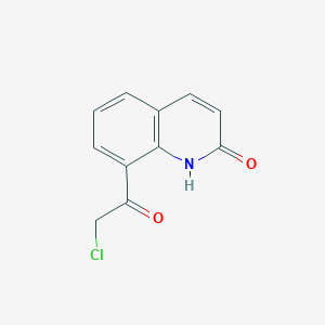 molecular formula C11H8ClNO2 B8670725 8-(Chloroacetyl)quinolin-2(1H)-one CAS No. 83734-46-7