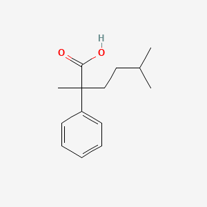 molecular formula C14H20O2 B8670769 2,5-Dimethyl-2-phenylhexanoic acid 