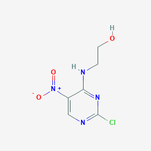 molecular formula C6H7ClN4O3 B8670822 2-((2-Chloro-5-nitropyrimidin-4-yl)amino)ethan-1-ol 