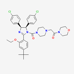 molecular formula C38H45Cl2N5O4 B8670870 2-[4-[[(4S,5R)-4,5-Bis(4-chlorophenyl)-2-[4-(1,1-dimethylethyl)-2-ethoxyphenyl]-4,5-dihydro-1H-imidazol-1-YL]carbonyl]-1-piperazinyl]-1-(4-morpholinyl)ethanone 