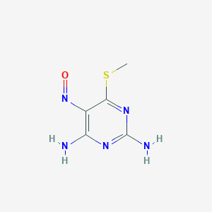 molecular formula C5H7N5OS B8670884 6-(Methylsulfanyl)-5-nitrosopyrimidine-2,4-diamine CAS No. 4765-69-9
