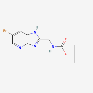 molecular formula C12H15BrN4O2 B8670948 (6-Bromo-1H-imidazo[4,5-b]pyridin-2-ylmethyl)-carbamic acid tert-butyl ester 