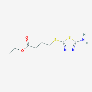 molecular formula C8H13N3O2S2 B8671002 Ethyl 4-[(5-amino-1,3,4-thiadiazol-2-yl)sulfanyl]butanoate 
