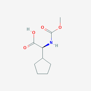 molecular formula C9H15NO4 B8671133 (2S)-2-cyclopentyl-2-[(methoxycarbonyl)amino]acetic acid 