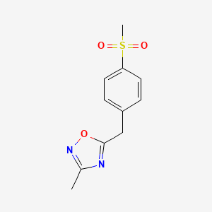 molecular formula C11H12N2O3S B8671154 3-Methyl-5-[4-(methylsulfonyl)benzyl]-1,2,4-oxadiazole CAS No. 346629-84-3
