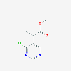 molecular formula C9H11ClN2O2 B8671169 Ethyl 2-(4-chloropyrimidin-5-yl)propanoate 
